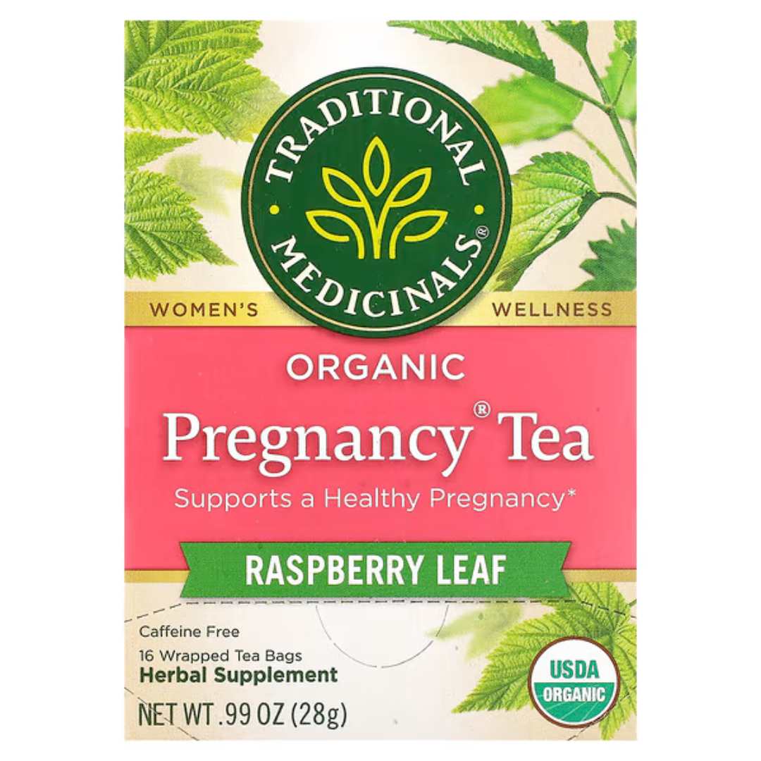 Organic Pregnancy Tea, Raspberry Leaf, Caffeine Free, 16 Wrapped Tea Bags, 0.06 oz (1.75 g) Each
