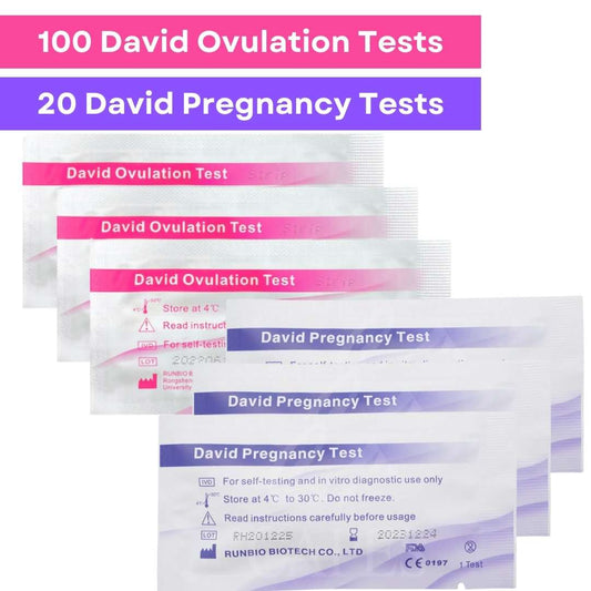 100 Ovulation and 20 Pregnancy Test Strips for tracking ovulation and pregnancy
