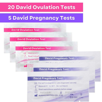 20 Ovulation and 5 Pregnancy Test strips to fall pregnant and track ovulation