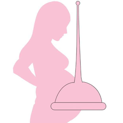 Pregnant lady with  conception cup