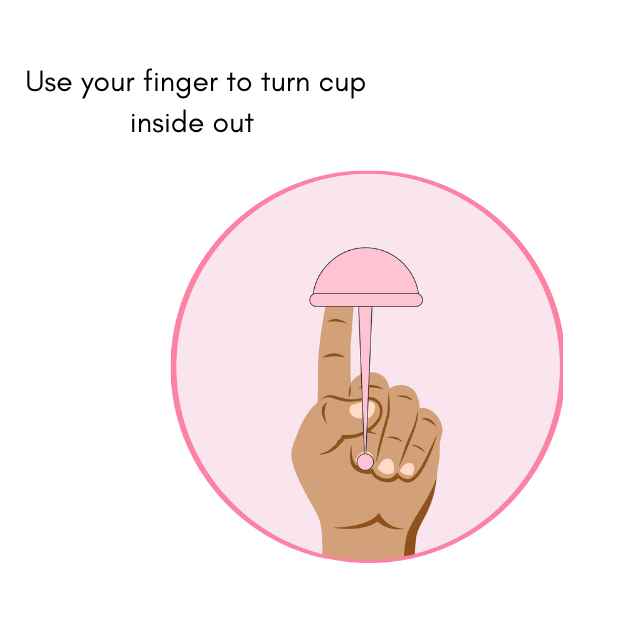how to use a cup or conception cup use your fingers to flip the cup inside out